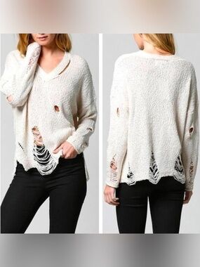 Fate by LFD Thrashed Distressed Sweater